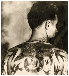 Porträt von Tom Stephen, tätowiert von Bert Grimm, ca. 1942