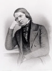 Robert Alexander Schumann (1810-56), deutscher Komponist, graviert von Isaac Wilhelm Tegner (1815-93) und Johann Adolf Kittendorff (1820-1902), nach einem Daguerreotyp