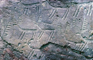 Felsgravuren im Nationalen Archäologischen Park Massi di Cemmo, Val Camonica (Unesco-Welterbeliste)