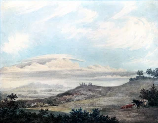 Ländliche Landschafts- und Wolkenstudie von Luke Howard, ca. 1808-1811