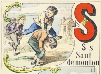 S: saut de mouton - Spiele Alphabet, ca. 1890