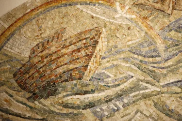 Abteibasilika Saint-Maurice, Mosaik von Madeleine Diener Arche Noah, Saint-Maurice, Schweiz