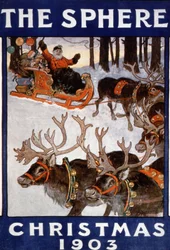 Weihnachtsmann und seine Rentiere