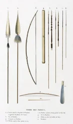 Speere, Bögen und Pfeile aus dem 