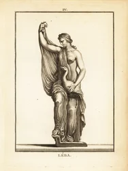 Statue der Leda, Ätolische Prinzessin und spätere Königin von Sparta, verführt von Zeus in Gestalt eines Schwans