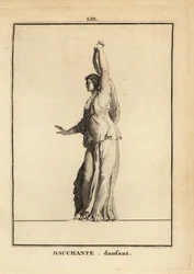 Statue einer tanzenden Bacchantin, Anhängerin des römischen Weingottes Bacchus