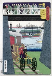 Dampflokomotiven-Demonstration durch die US Navy, Yokohama, Japan