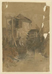 Stoke-upon-Trent - Boothen Mill (getönte Lithographie)