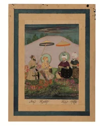 Der Mogulkaiser Shah Jahan mit seinem Vorfahren Timur