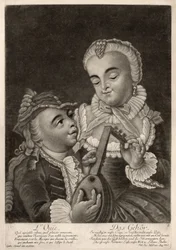 Das Gehör, Augsburg, um 1760 (Stich)