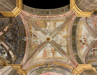 Querhaus Süd dritter Ostjoch, Geschichten von Joseph, Joseph zum Vizekönig von Ägypten ernannt, Joseph verteilt Weizen, Brüder treffen Joseph ohne ihn zu erkennen, Die Brüder erkennen Joseph