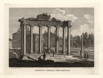 Ansicht des Tempels der Concordia, Rom