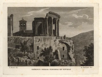 Ansicht des Sibyllentempels in Tivoli, Tempio della Sibilla in Tivoli