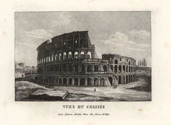 Ansicht der Ruinen des Kolosseums, Amphitheatrum Flavium, Rom