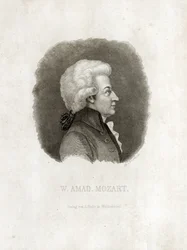 Wolfgang Amadeus Mozart Gravur.