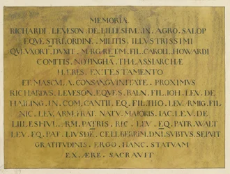 Wolverhampton - Lateinisches Epitaph von Admiral Richard Leveson in der St. Peter Kirche
