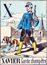 Xavier Garde Champêtre - „Alphabet des Bauernhofs“ Ende des 19. Jahrhunderts (Gravur)