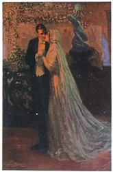 Junges Paar nach der Zeremonie, um 1920