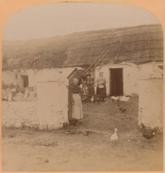 Ein charakteristisches Heim, Ballintoy Village, County Antrim, Irland, 1900