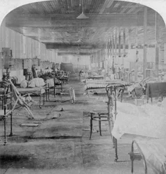 Mud Hall, das letzte von britischen Offizieren besetzte Gefängnis in Pretoria, Südafrika, 1901