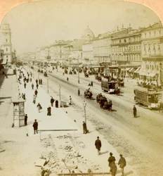 Newski-Prospekt, die Hauptstraße von St. Petersburg, Russland, 1897