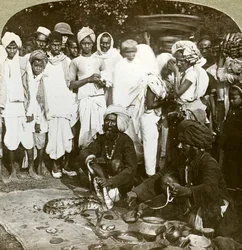 Schlangenbeschwörer, Kalkutta, Indien, um 1900