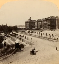 Der kaiserliche Winterpalast vom Newski-Prospekt, St. Petersburg, Russland, 1897