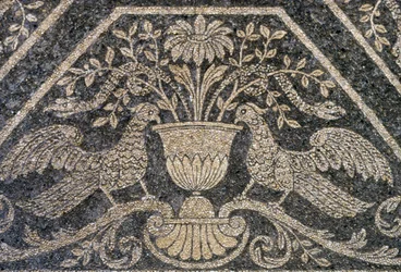 Mosaik- und Wanddekorationen, Nymphaeum in der Villa Litta Visconti Borromeo Arese, Lainate, Lombardei, Italien