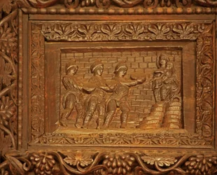 Tafel von der Tür aus dem 5. Jahrhundert: Die Anbetung der Heiligen Drei Könige