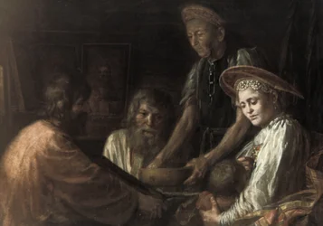 Bauern beim Abendessen von Mikhail Shibanov, 1774