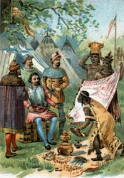 1518 - 1519: Fernand Cortez bricht zur Eroberung Mexikos auf und erhält die Geschenke von Kaiser Montezuma