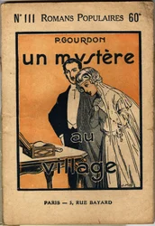 Ein junges Brautpaar entdeckt einen Brief, der die Frau erfreut, aber den Mann sehr überrascht. Titelillustration für den populären Roman "Un mystère au village" von P. Gourdon, Edition Bonne Presse, Paris 1923. Sammlung Selva