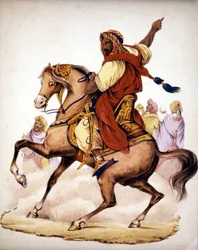 Abd El Kader (Abd El-Kader) (1807 - 1883), arabischer Emir von Algerien. Lithografie des 19. Jahrhunderts