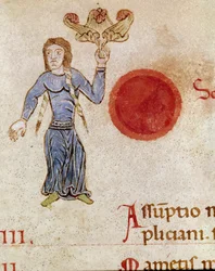 Allegorische Darstellung des Monats August (Miniatur)