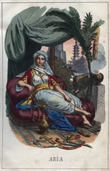 Allegorie von Asien - Gravur aus „Usi e Costumi di Tutti i Popoli dell