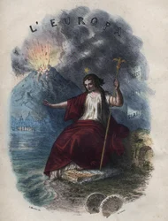 Allegorie Europas - Gravur aus „Usi e Costumi di Tutti i Popoli dell