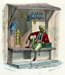 Ein arabischer Verkäufer, Gravur um 1850
