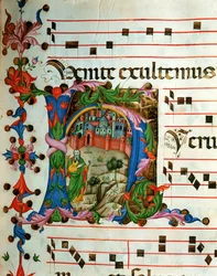 Antiphonar in Note 5, ein Buch mit den Gesängen für den Chor während der Messe