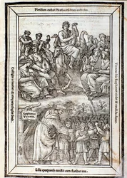 Apollo und die Musen. Seite aus Recanetum de musica aurea