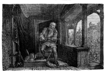 Ermordung von Jacques de Murray, Halbbruder Maria Stuarts und unehelicher Sohn Jakobs V. von Schottland, im 16. Jahrhundert.
