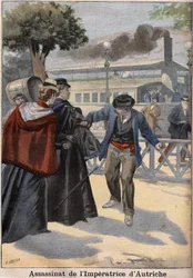 Ermordung von Kaiserin Elisabeth von Österreich (Sissi) durch einen italienischen Anarchisten in Genf