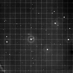 Astronomische Glasplattenaufnahme des Nebels Plejaden