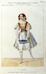 Österreichische Tänzerin Fanny Elssler (1810-1884) im Ballett „La gipsy“ 1839 Druck des 19. Jahrhunderts