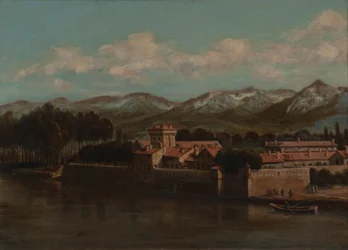 Ufer der Isère in Grenoble, Bergblick