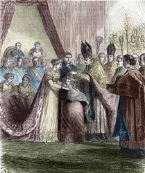 Taufe von Napoleon François Charles (Napoleon II), König von Rom, Sohn von Kaiser Napoleon I, in Notre-Dame de Paris, 9. Juni 1811