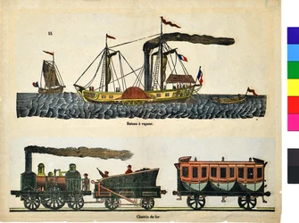 Dampfschiff und Eisenbahn