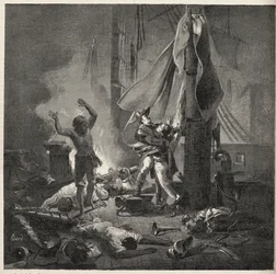 Schlacht am Nil - Schlacht von Aboukir - Tod von Luce und Giocante de Casabianca (Luc-Julien-Joseph Casabianca)