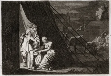 Royaumont-Bibel, Altes Testament: Tod von Holofernes. Judith schneidet Holofernes