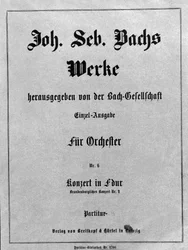 Brandenburgisches Konzert Nr. 2, Frontispiz der Partitur von Johann Sebastian Bach