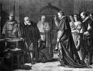 Gefangenschaft von Galileo Galilei genannt Galileo (1564 - 1642) im Palast des Erzbischofs von Siena